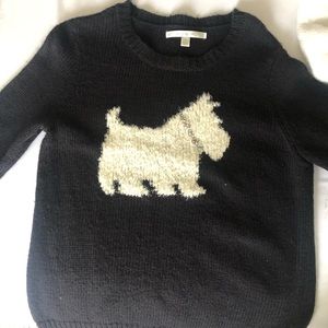 Black sweater with Scottie dog